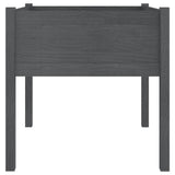 Garden Planter Grey 70x70x70 cm Solid Pinewood