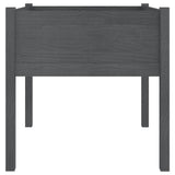 Garden Planter Grey 70x70x70 cm Solid Pinewood - Top-Down View