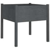 Garden Planters 2 pcs Grey 70x70x70 cm Solid Pinewood - Top-Down View