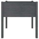 Garden Planters 2 pcs Grey 70x70x70 cm Solid Pinewood - 45-Degree Angle