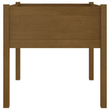 Garden Planter Honey Brown 70x70x70 cm Solid Pinewood - Top-Down View