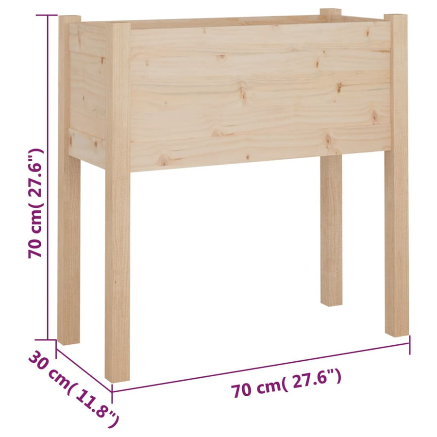 Garden Planter 70x31x70 cm Solid Pinewood