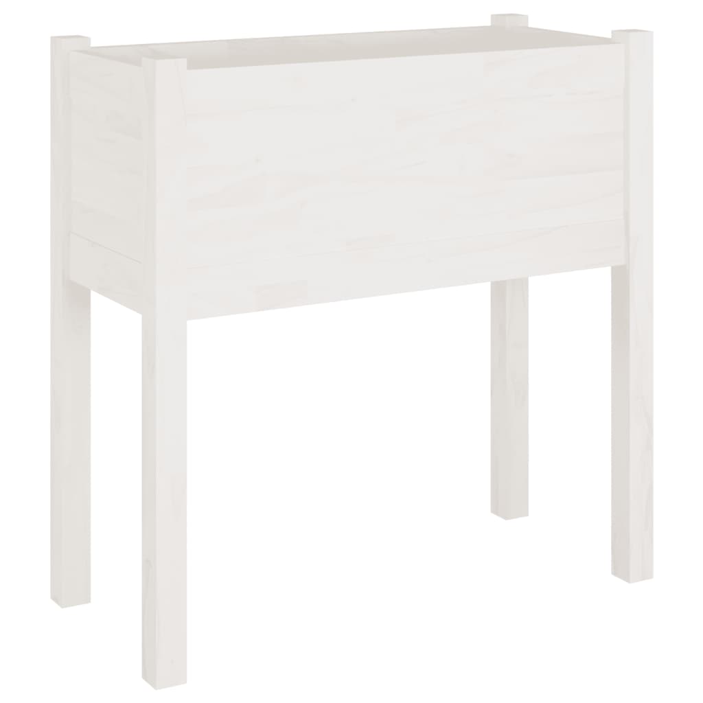 Garden Planter White 70x31x70 cm Solid Pinewood