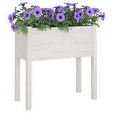 Garden Planter White 70x31x70 cm Solid Pinewood
