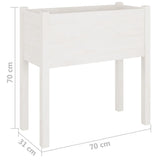 Garden Planter White 70x31x70 cm Solid Pinewood - Low Angle