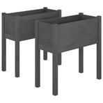 Garden Planters 2 pcs Grey 70x31x70 cm Solid Pinewood