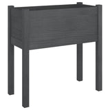 Garden Planters 2 pcs Grey 70x31x70 cm Solid Pinewood