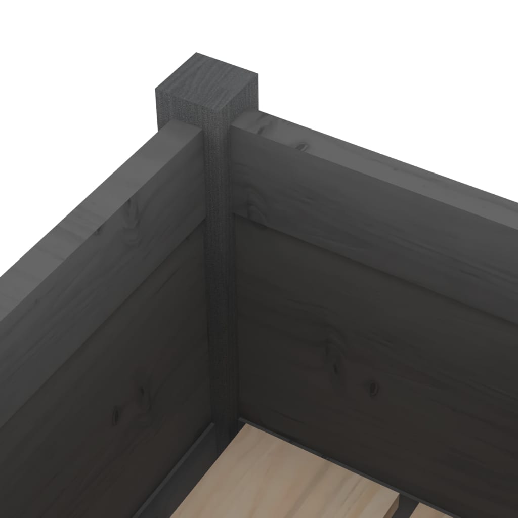 Garden Planters 2 pcs Grey 70x31x70 cm Solid Pinewood