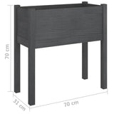 Garden Planters 2 pcs Grey 70x31x70 cm Solid Pinewood
