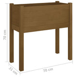 Garden Planter Honey Brown 70x31x70 cm Solid Pinewood