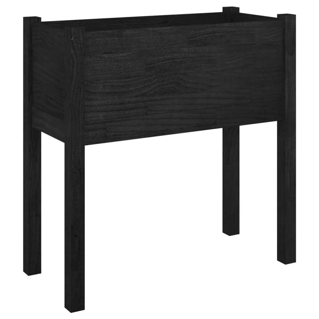 Garden Planter Black 70x31x70 cm Solid Pinewood