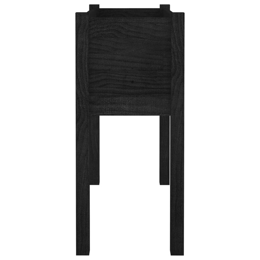 Garden Planter Black 70x31x70 cm Solid Pinewood