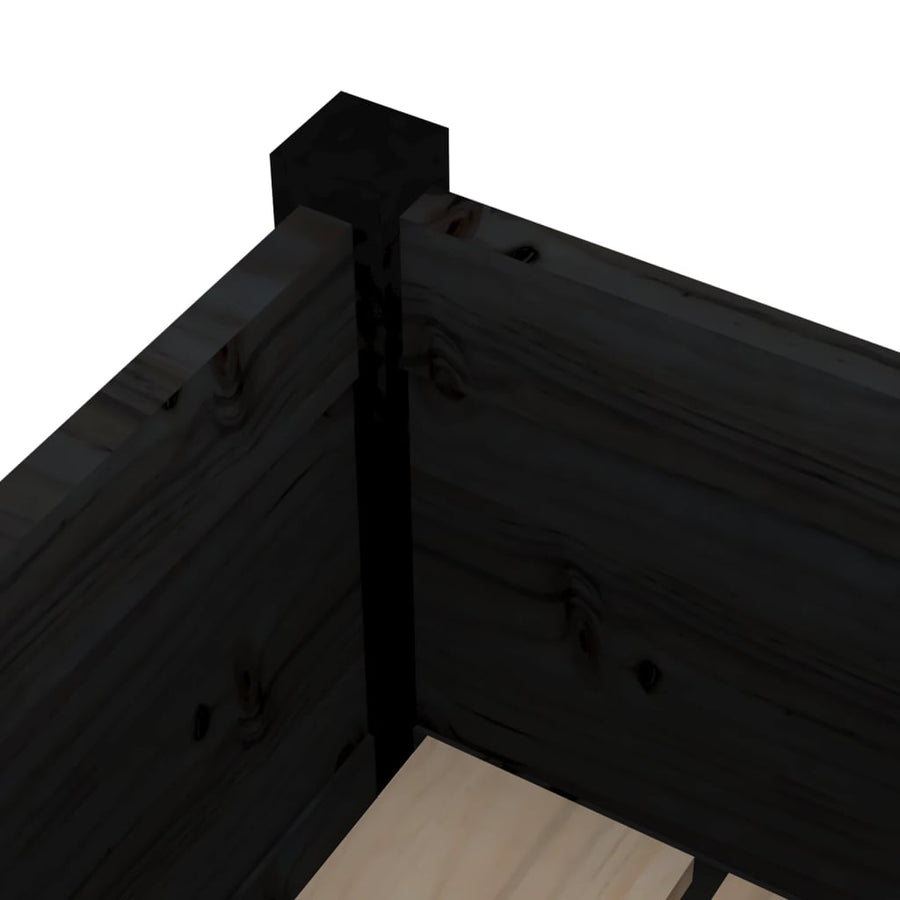 Garden Planter Black 70x31x70 cm Solid Pinewood