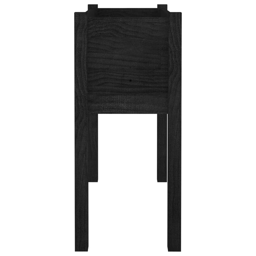 Garden Planters 2 pcs Black 70x31x70 cm Solid Pinewood