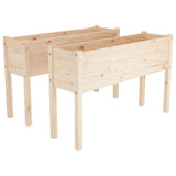 Garden Planters 2 pcs 110x31x70 cm Solid Pinewood - Front View
