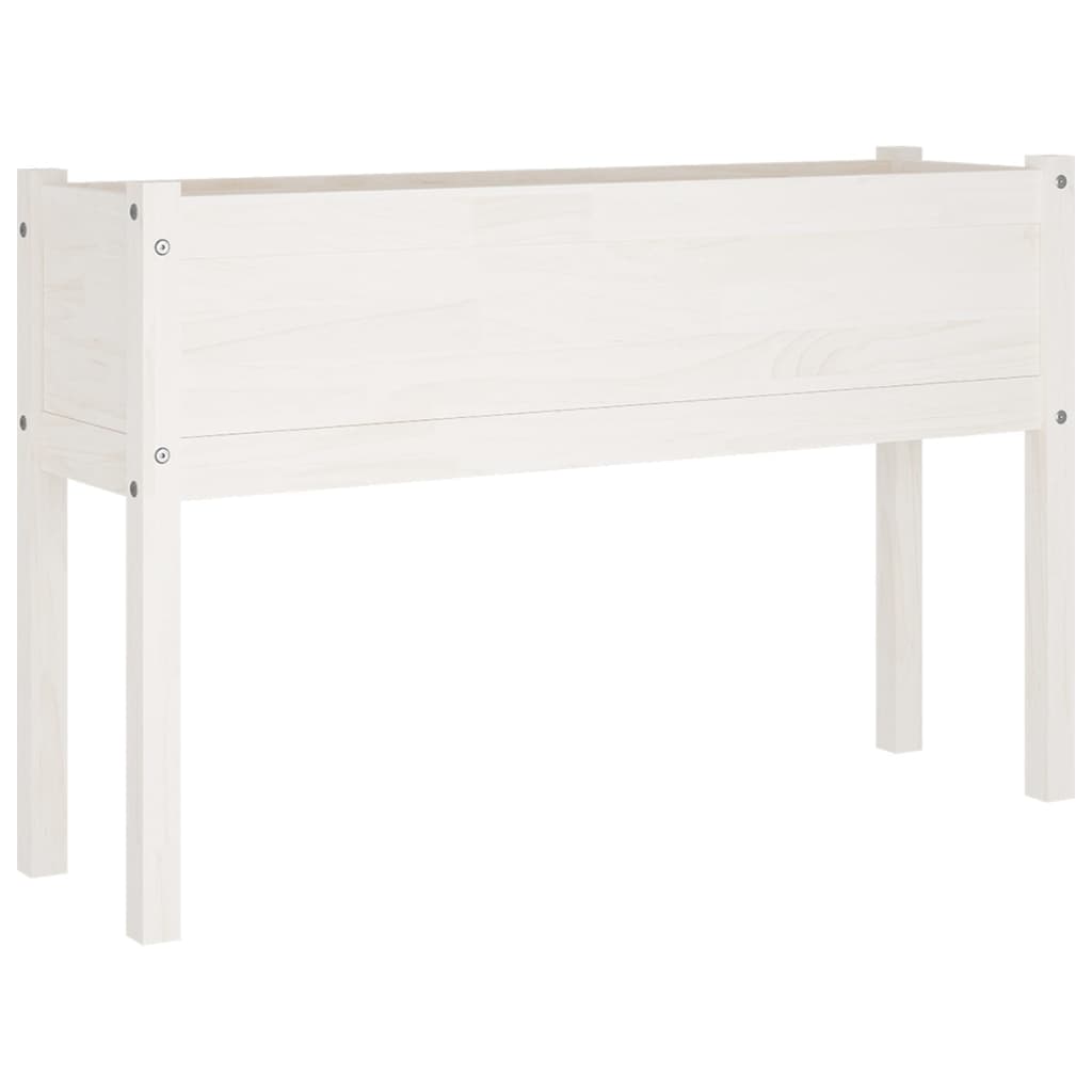 Garden Planter White 110x31x70 cm Solid Pinewood