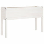 Garden Planter White 110x31x70 cm Solid Pinewood