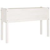 Garden Planter White 110x31x70 cm Solid Pinewood - Front View