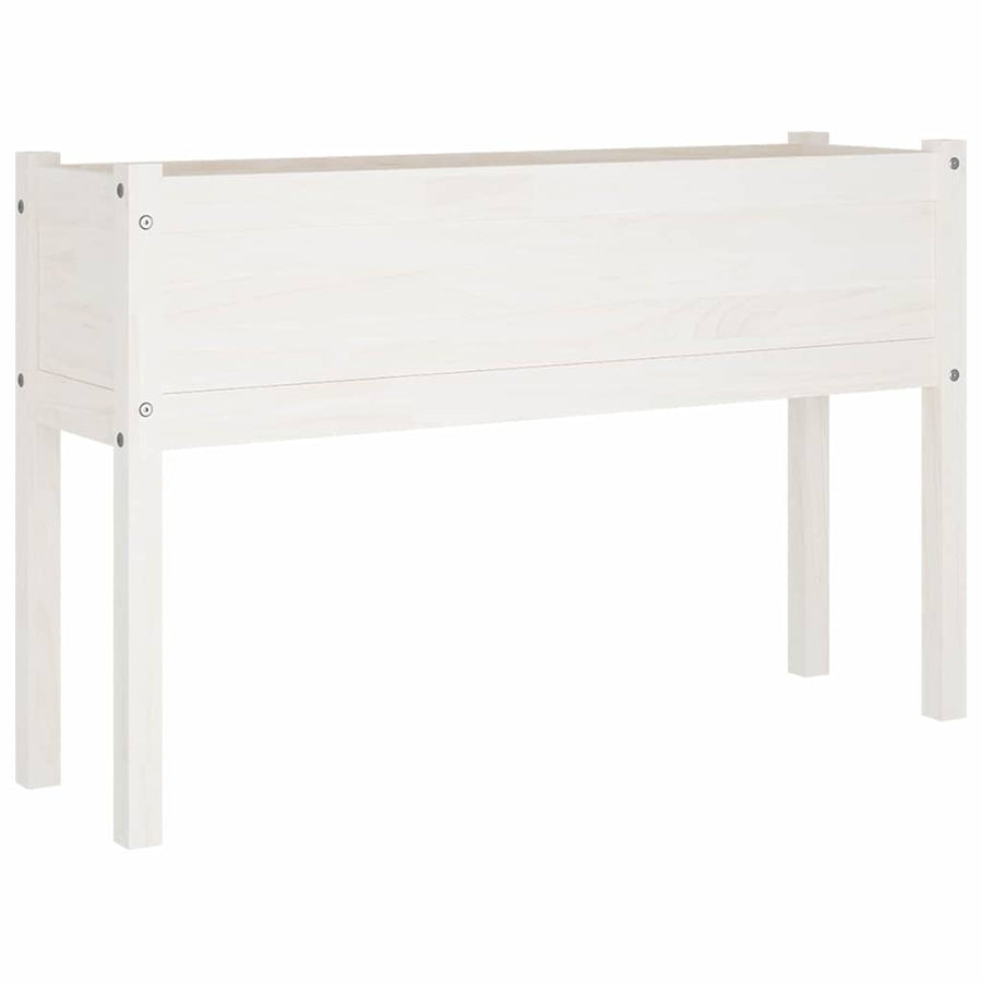 Garden Planter White 110x31x70 cm Solid Pinewood