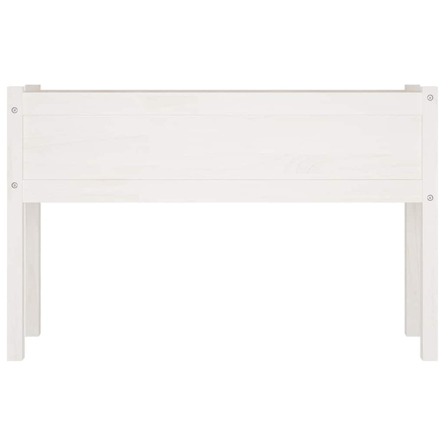 Garden Planter White 110x31x70 cm Solid Pinewood