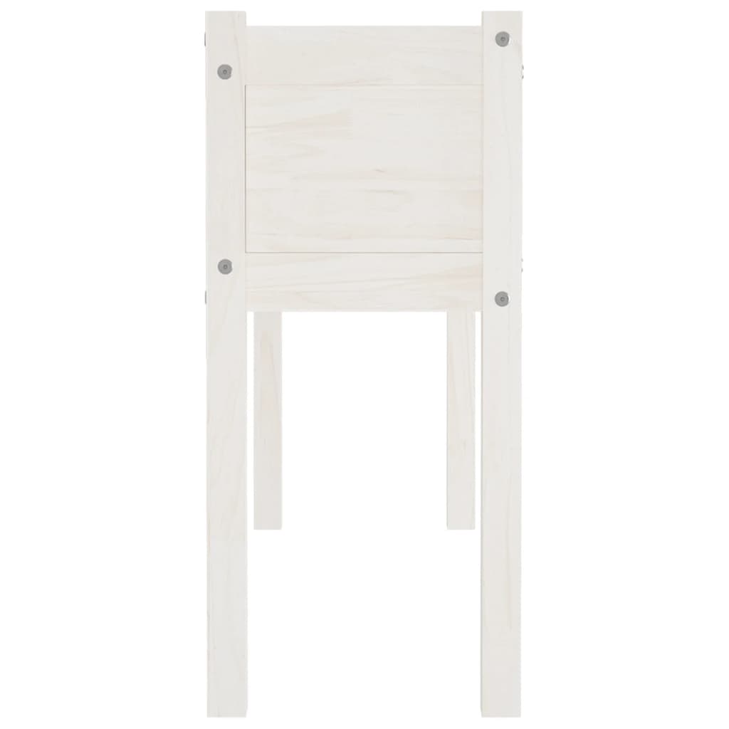 Garden Planter White 110x31x70 cm Solid Pinewood