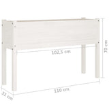 Garden Planter White 110x31x70 cm Solid Pinewood