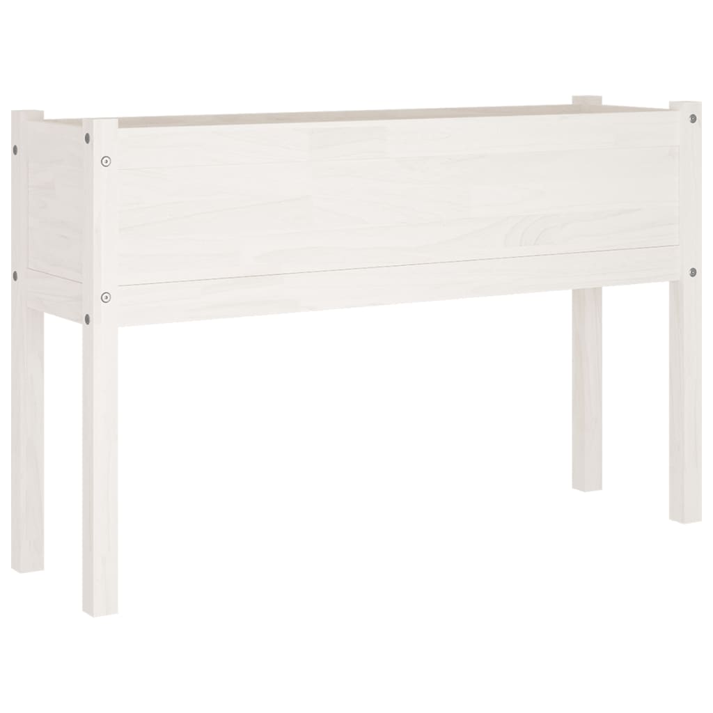 Garden Planters 2 pcs White 110x31x70 cm Solid Pinewood