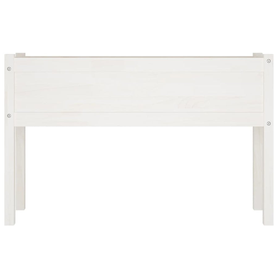 Garden Planters 2 pcs White 110x31x70 cm Solid Pinewood
