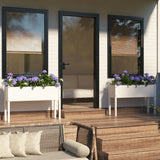 Garden Planters 2 pcs White 110x31x70 cm Solid Pinewood