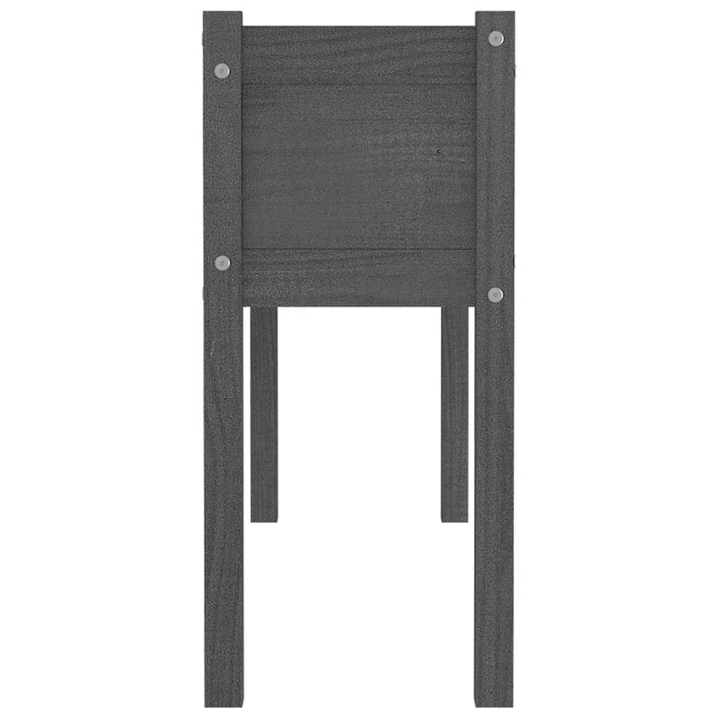 Garden Planter Grey 110x31x70 cm Solid Pinewood