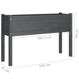 Garden Planter Grey 110x31x70 cm Solid Pinewood