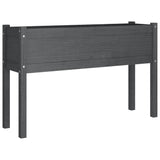 Garden Planters 2 pcs Grey 110x31x70 cm Solid Pinewood - Top-Down View
