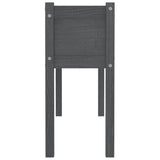 Garden Planters 2 pcs Grey 110x31x70 cm Solid Pinewood - Rear View