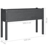 Garden Planters 2 pcs Grey 110x31x70 cm Solid Pinewood