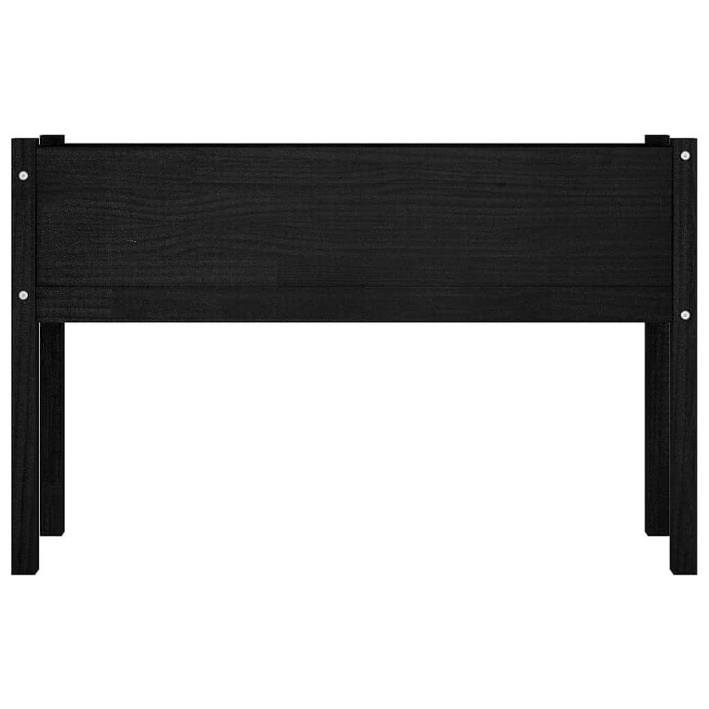 Garden Planter Black 110x31x70 cm Solid Pinewood