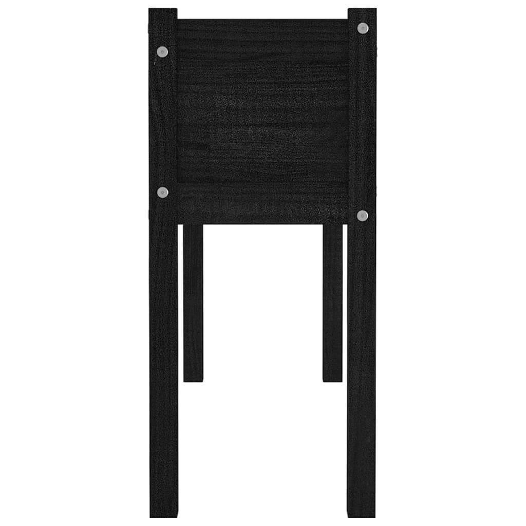 Garden Planter Black 110x31x70 cm Solid Pinewood