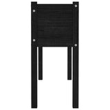Garden Planter Black 110x31x70 cm Solid Pinewood - 45-Degree Angle