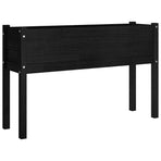 Garden Planters 2 pcs Black 110x31x70 cm Solid Pinewood