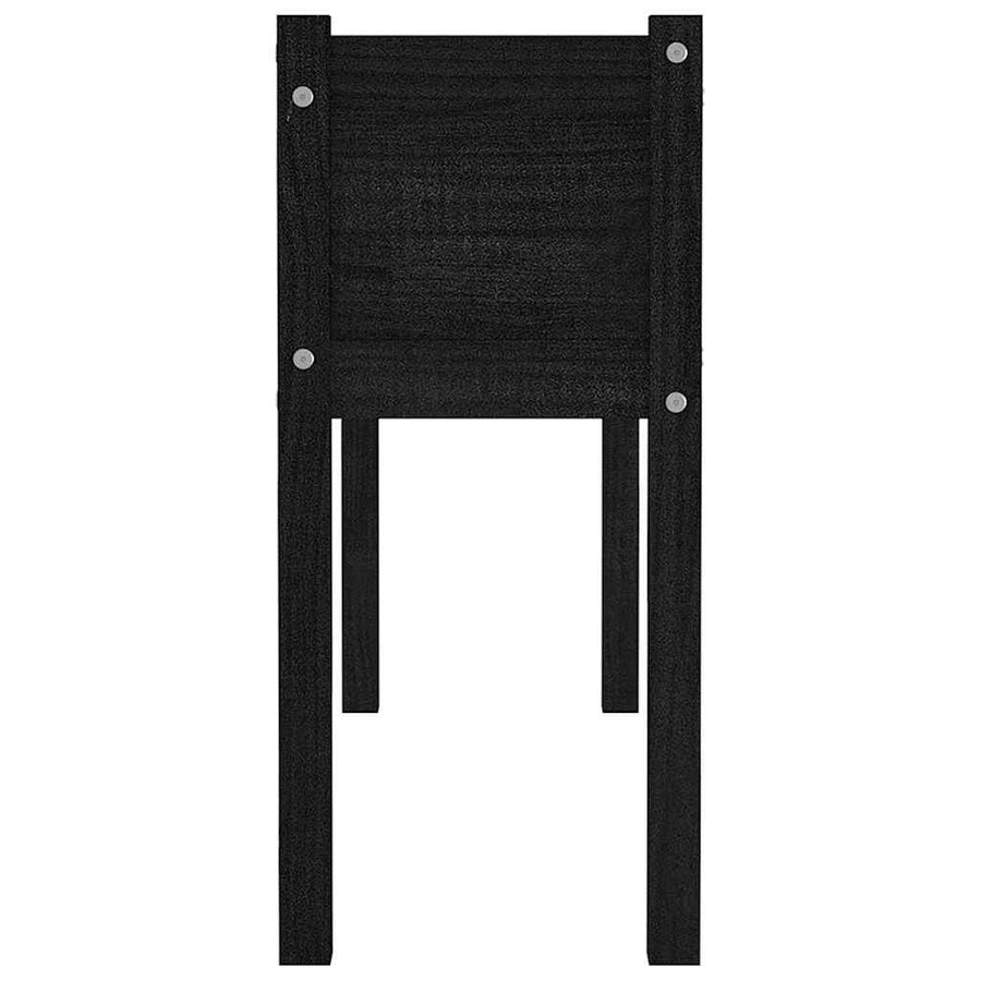 Garden Planters 2 pcs Black 110x31x70 cm Solid Pinewood