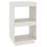 Book Cabinet White 40x35x71 cm Solid Pinewood - Front View