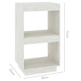 Book Cabinet White 40x35x71 cm Solid Pinewood - Low Angle