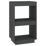 Book Cabinet Grey 40x35x71 cm Solid Pinewood - Front View