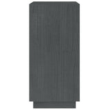 Book Cabinet Grey 40x35x71 cm Solid Pinewood - Rear View