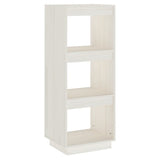 Book Cabinet/Room Divider White 40x35x103 cm Solid Pinewood - Front View
