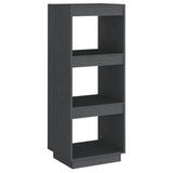 Book Cabinet/Room Divider Grey 40x35x103 cm Solid Pinewood - Front View