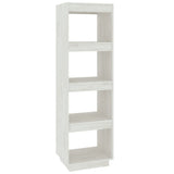 Book Cabinet/Room Divider White 40x35x135 cm Solid Pinewood - Front View