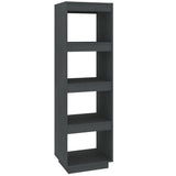 Book Cabinet/Room Divider Grey 40x35x135 cm Solid Pinewood - Front View