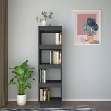 Book Cabinet/Room Divider Grey 40x35x135 cm Solid Pinewood - Side View