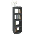 Book Cabinet/Room Divider Grey 40x35x135 cm Solid Pinewood
