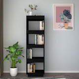 Book Cabinet/Room Divider Black 40x35x135 cm Solid Pinewood - Side View